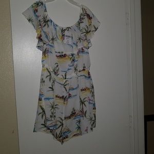 Tropical Cream Colored Romper